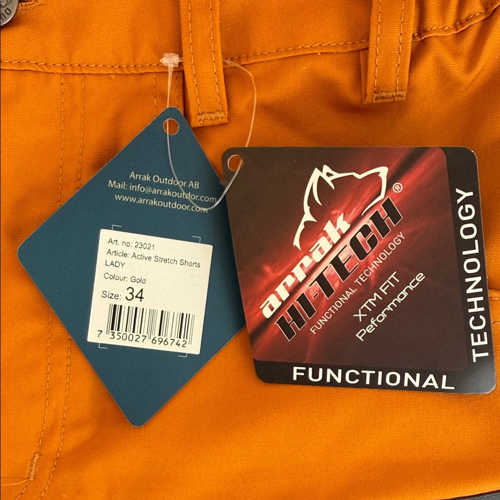 NWT Women's Orange and Gray Cargo Shorts Size 34 Euro Size 2 US - Picture 4 of 9